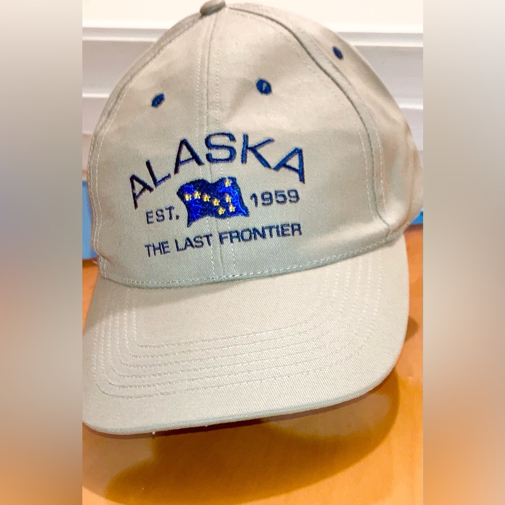 New Alaska Khaki Baseball Cap “The Last Frontier” Snap Back  Explorer Hat Preppy
